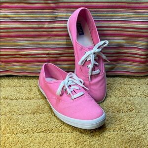 Keds Women's Bright Pink Lace-Up Sneakers